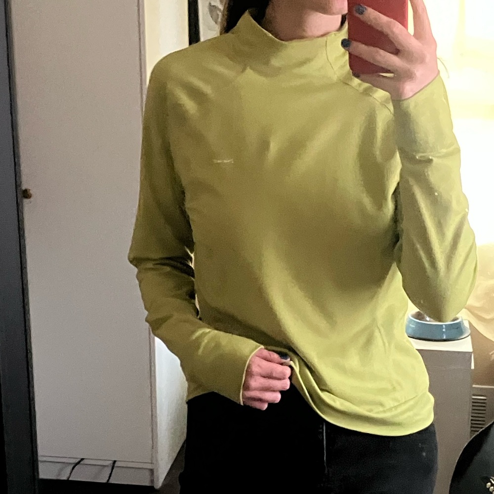 Hind Lime Green Athletic Style Turtleneck